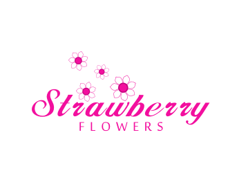 林思源的中文：草莓花朵；英文：Strawberry flowerslogo設(shè)計