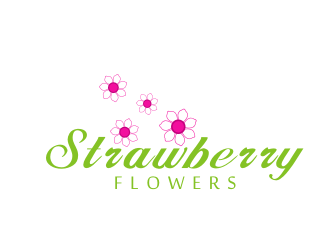 林思源的中文：草莓花朵；英文：Strawberry flowerslogo設(shè)計